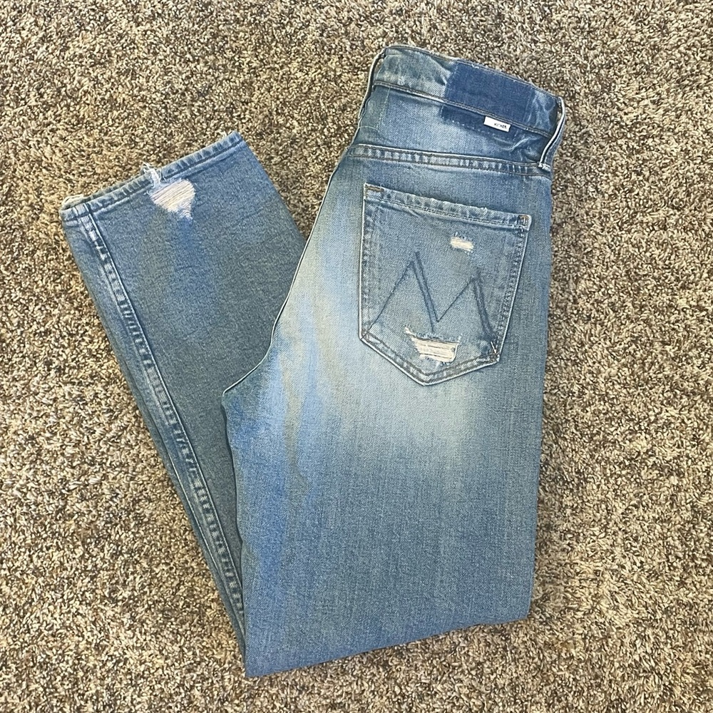 Mother Superior Tomcat in The Confession High Rise Distressed Jeans